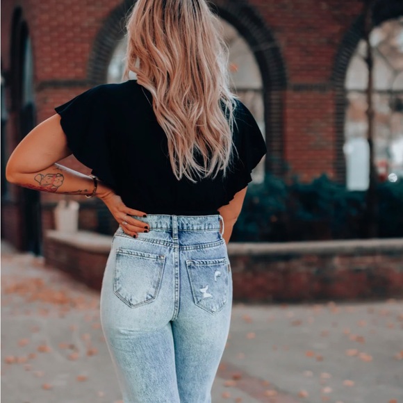 UNCONDITIONAL EMBROIDERED BODYSUIT (BLACK) - Picture 3 of 5